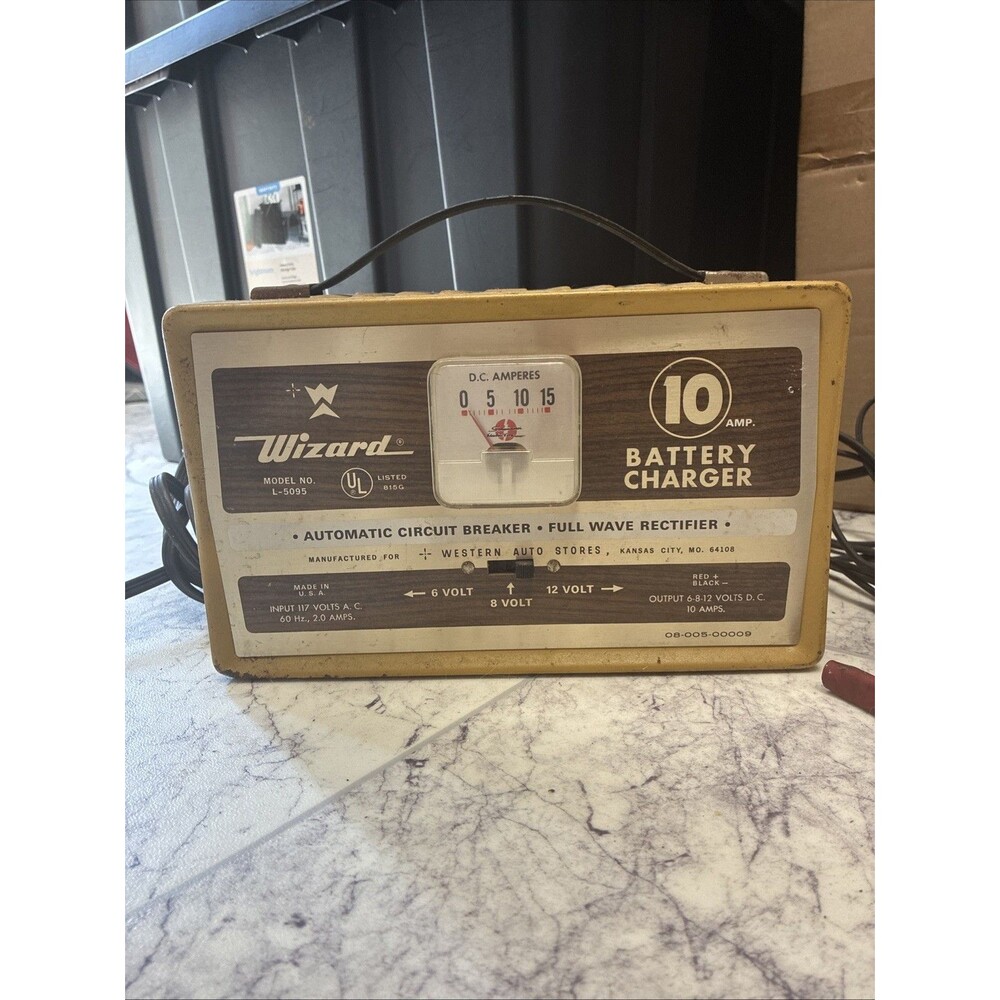 vintage western auto wizard battery charger 10 amp Model #L-5095